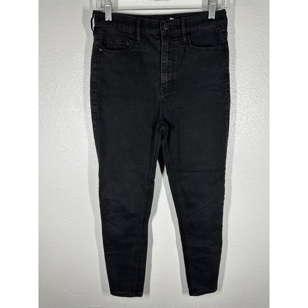 Free People Jeans Womens 27 Black Charcoal High Rise Skinny Ankle Stretch Denim